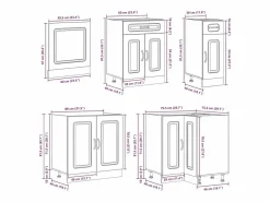 vidaxl Cocina Completa|Mueble cocina Lucca hormigón 11 pzas madera contrachapada
