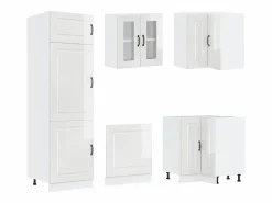vidaxl Mueble cocina Porto brillo 14 pzas madera contrachapada Blanco Hot
