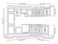 vidaxl Mueble cocina Porto hormigón 14 pzas madera contrachapada Gris