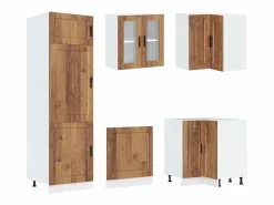 vidaxl Cocina Completa|Mueble cocina Porto madera vieja 14 pzas madera contrachapada