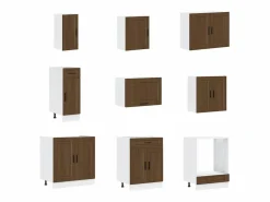 vidaxl Mueble cocina Porto roble marrón 14 pzas madera contrachapada Color natural claro Hot