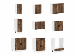 vidaxl Mueble cocina Porto roble ahumado 14 pzas madera contrachapada Color natural claro Discount