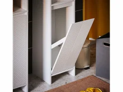 Mueble Columna de Baño Armario Alto para Baño Estanterías BZR158-W ES^Sobuy Best
