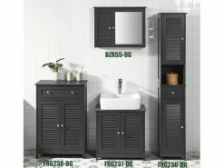 Sobuy Mueble Columna de baño, Armario Baño Alto Estanterías de Baño-2 Puertas y 1 Cajón 32 x 30 x 170 cm FRG236-DG ES Gris Best