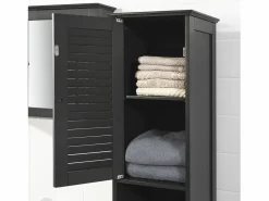 Sobuy Mueble Columna de baño, Armario Baño Alto Estanterías de Baño-2 Puertas y 1 Cajón 32 x 30 x 170 cm FRG236-DG ES Gris Best