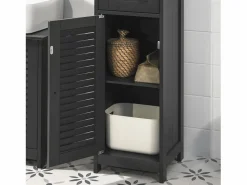 Sobuy Mueble Columna de baño, Armario Baño Alto Estanterías de Baño-2 Puertas y 1 Cajón 32 x 30 x 170 cm FRG236-DG ES Gris Best