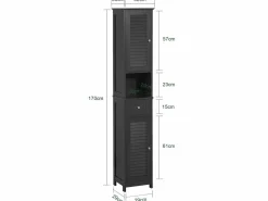 Sobuy Mueble Columna de baño, Armario Baño Alto Estanterías de Baño-2 Puertas y 1 Cajón 32 x 30 x 170 cm FRG236-DG ES Gris Best