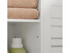 Mueble Columna de baño Armario para baño con 5 Estantes Estanterías de baño Medidas: 60x30x160cm BZR44-W ES^Sobuy New