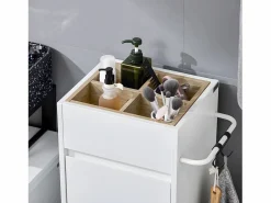 Sobuy Cesto De Ropa|Mueble Columna de Baño con 1 Compartimento Armario Alto BZR159-W ES