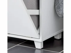 Sobuy Cesto De Ropa|Mueble Columna de Baño con 1 Compartimento Armario Alto BZR159-W ES