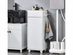 Sobuy Cesto De Ropa|Mueble Columna de Baño con 1 Compartimento Armario Alto BZR159-W ES