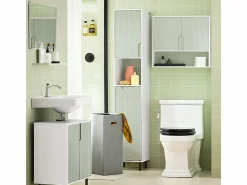 Mueble Columna de Baño con 1 Cesto para Ropa Sucia Armario Alto para de Baño BZR137-GR SoBuy ES Verde Discount