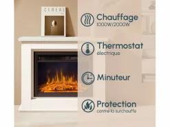 MB Muebles Bonitos Chimenea|Chimenea|Mueble con chimenea para Salón comedor en 98x27,5x81cm Alaska