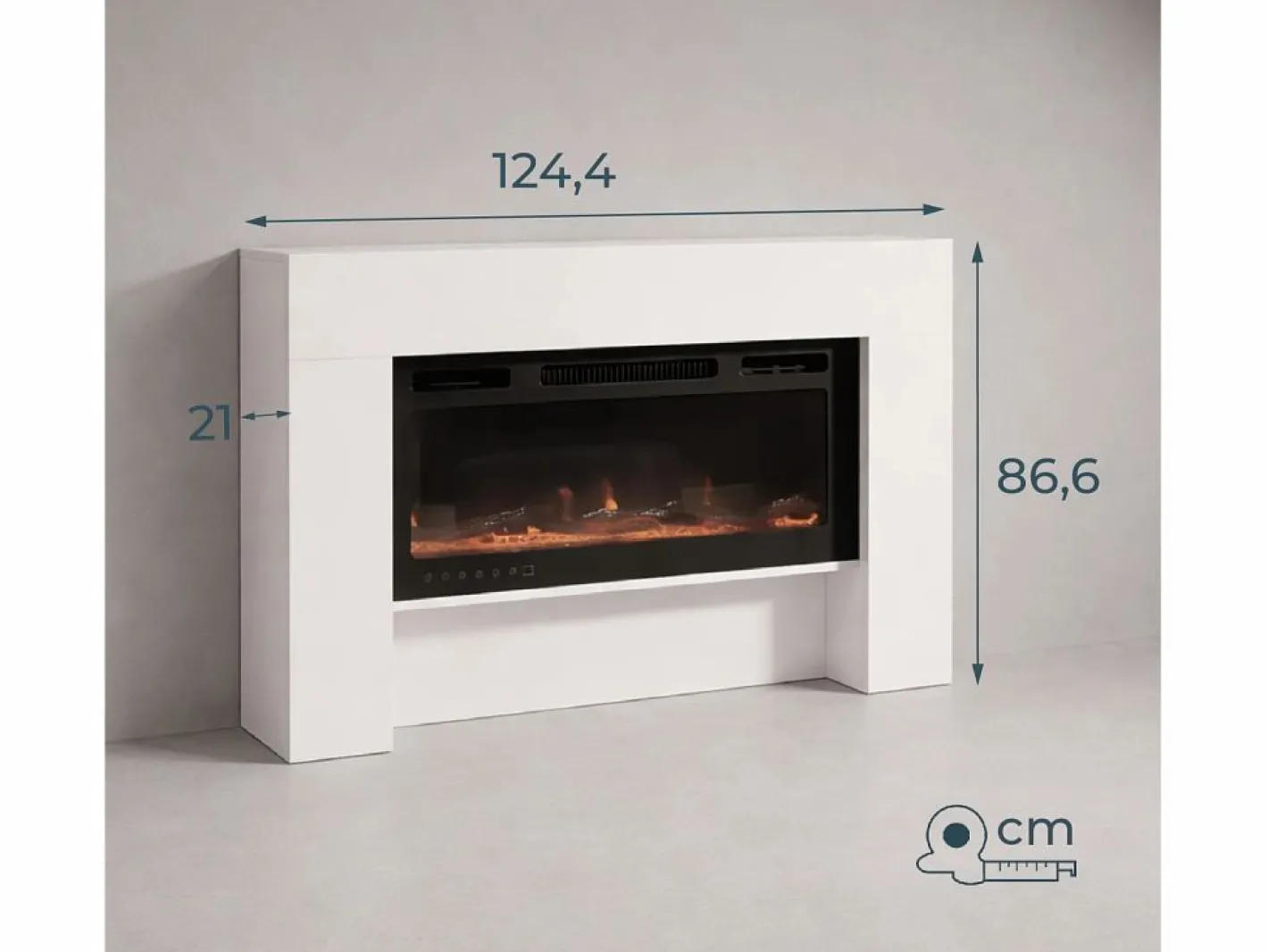 Mueble con chimenea para Salón comedor en 127,4x21x86,6cm Candela^MB Muebles Bonitos Best