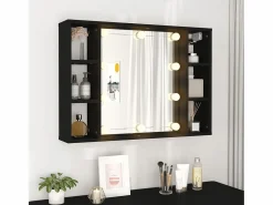 vidaxl Mueble De Pared Para Baño|Mueble con espejo y LED 76x15x55 cm