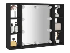 vidaxl Mueble De Pared Para Baño|Mueble con espejo y LED 76x15x55 cm