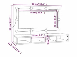 vidaxl Mueble con espejo y luces LED 90x31,5x62 cm Blanco Online
