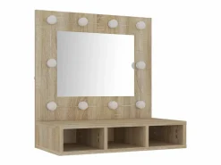 vidaxl Mueble con espejo y luces LED roble Sonoma 60x31,5x62 cm Color natural claro