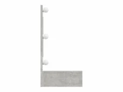 vidaxl Mueble con espejo y luces LED hormigón 90x31,5x62 cm Gris New