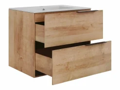 Vente-unique Mueble con lavabo simple y columna - Color roble claro natural - 60 cm - NISAYA Color natural claro Best