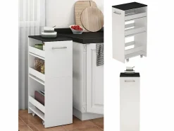 Vicco Mueble con ruedas blanco/antracita 30x46x84.8 rivo Gris antracita Sale
