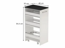 Vicco Mueble con ruedas blanco/antracita 30x46x84.8 rivo Gris antracita Sale