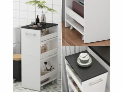 Vicco Mueble con ruedas blanco/antracita 30x46x84.8 rivo Gris antracita Sale