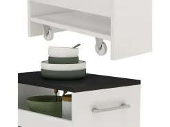 Vicco Mueble con ruedas blanco/antracita 30x46x84.8 rivo Gris antracita Sale