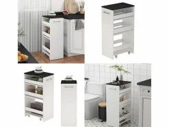 Vicco Mueble con ruedas blanco/antracita 30x46x84.8 rivo Gris antracita Sale