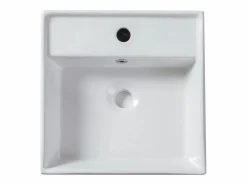 Vente-unique Mueble con un lavabo suspendido con lavabo sobre encimera cuadrado, , L80 cm, DORIONI Beige Hot