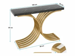 Mueble Consola, Mesa de Consola Blanca, 100 x 30 x 80 cm Pequeña Mesa de Presentación^Tribesigns Best