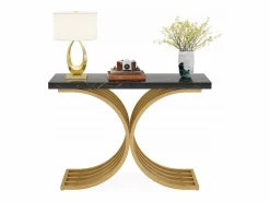 Mueble Consola, Mesa de Consola Blanca, 100 x 30 x 80 cm Pequeña Mesa de Presentación^Tribesigns Best