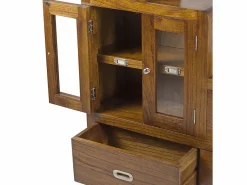 Les Tendances Mueble contenedor de escalera izquierdo de madera maciza de Mindy Sotchy 98 cm Marru00f3n