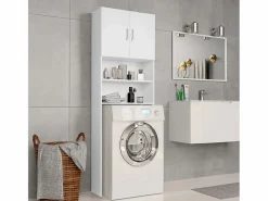 Mueble cubre lavadora salvaespacio de columna con 2 puertas y 2 estantes^AHD Online