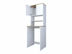 Hanah Home Mueble cubrelavadora compacto con armario y estantes KD101 - Blanco Hot