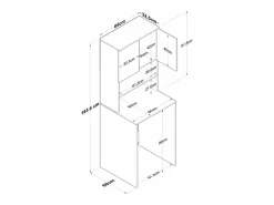 Mueble cubrelavadora compacto con armario y estantes KD101 - Negro^Hanah Home Sale