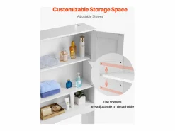 Mueble de Almacenamiento para WC SucceBuy, Altura 165,1 cm, Almacenamiento Encima del Inodoro o la Lavadora, Armario de Baño que Ahorra Espacio,^ New