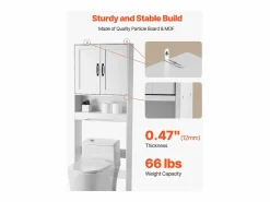 Mueble de Almacenamiento para WC SucceBuy, Altura 165,1 cm, Almacenamiento Encima del Inodoro o la Lavadora, Armario de Baño que Ahorra Espacio,^ New