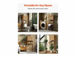 Mueble de Almacenamiento para WC SucceBuy, Almacenamiento Encima del Inodoro o la Lavadora, Armario de Baño que Ahorra Espacio, Natural Marru00f3n Clearance