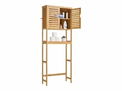 Mueble de Almacenamiento para WC SucceBuy, Almacenamiento Encima del Inodoro o la Lavadora, Armario de Baño que Ahorra Espacio, Natural Marru00f3n Clearance