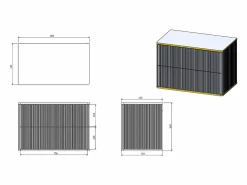 Vente-unique Mueble de baño acanalado con detalles en y dorado KELIZA Negro