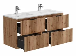 Mueble de baño bajo lavabo, natural claro, An120 cm, ZEVARA^Vente-unique