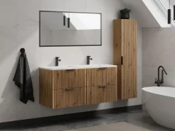 Mueble de baño bajo lavabo, natural claro, An120 cm, ZEVARA^Vente-unique