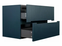 Vente-unique Mueble de baño bajo lavabo suspendido azul, 80 cm, PAVANI Azul oscuro Clearance