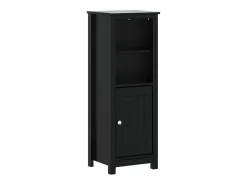 vidaxl Mueble de baño BERG madera maciza de pino 40x34x110 cm Negro New