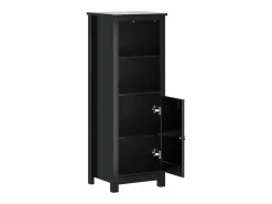 vidaxl Mueble de baño BERG madera maciza de pino 40x34x110 cm Negro New