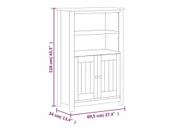 vidaxl Mueble de baño BERG madera maciza de pino 69,5x34x110 cm Blanco Discount