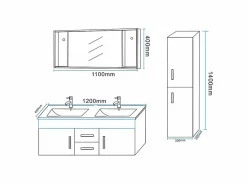 Mueble de Baño 120 cm Columna y Lavabo Incluido - Emily^ELITESHOPPING Outlet