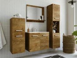 Vente-unique Columna De Baño|Mueble de baño, , Ancho 30 x Prof. 30 x Alt. 133 cm, MIELA