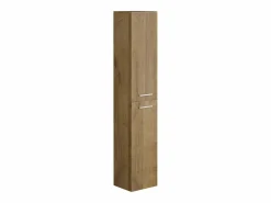 Vente-unique Columna De Baño|Mueble de baño con 6 estanterías - Ancho 30 x Prof. 25 x Alt. 160 cm - Natural claro - KAYLA